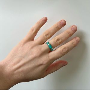 Sterling silver with turquoise inlay ring